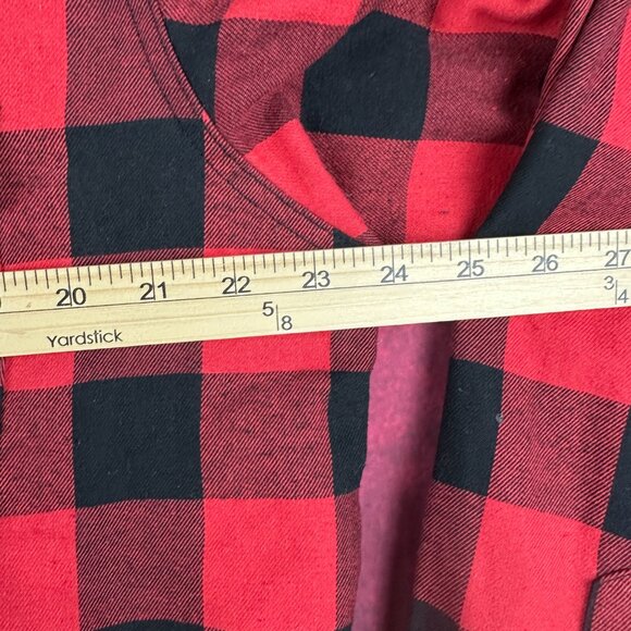 DESIGN IN ITALY FLANNEL MEN'S RED & BLACK BUTTON-UP BUFFLO PLAID SHIRT, SIZE XL - Picture 8 of 11